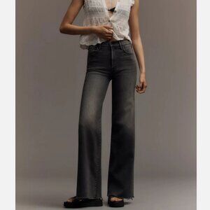MOTHER The Hustler Roller Wide Leg Ankle Fray Jeans Call It A Night 31 NWT